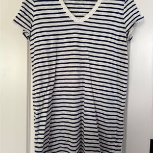Striped V-Neck T-Shirt Dress